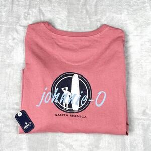 Johnnie-O Santa Monica Bullseye Logo T-shirt Bandana Pink Size XL NWT $52 Cotton